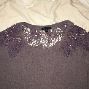 American Eagle Outfitters Tops - American Eagle waffle long sleeve with lace detail American Eagle Outfitters Tops - American Eagle waffle long sleeve with lace detail